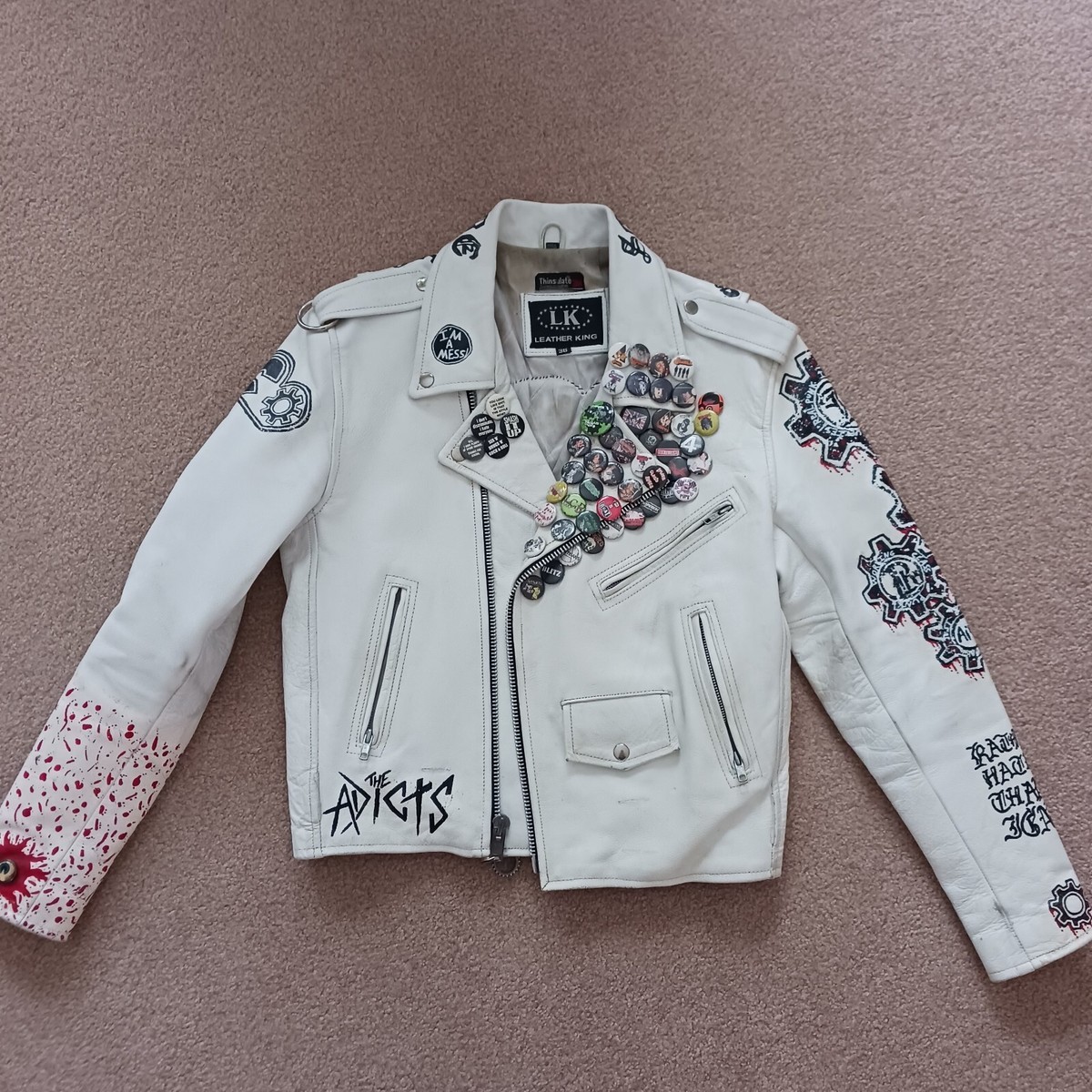 Punk Rock Leather Jacket 90s Oi Lower Class Brats Clockwork Orange