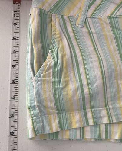 VOLCOM junior size 3 stripe sea shore chino short green/yellow - Picture 7 of 7