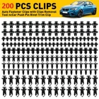 200Pcs Bumper Clips Retainer Auto Car Rivets Fastener Fender Push Pin Trim