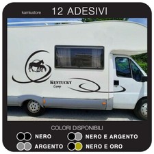 Adesivo Kentucky Camp x camper in vinile prespaziato - 12 adesivi componibili