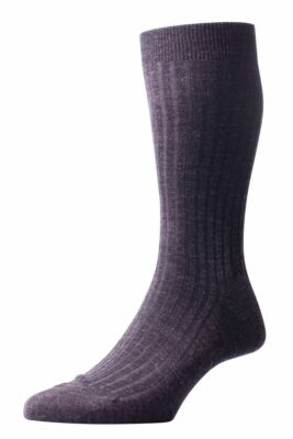 Pantherella Herren Laburnum Einfach Merino Wolle Socken - Grau