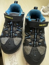 Merrell Blue Gray Waterproof Mid Hiking Boots Kids Boys size 11