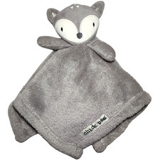 13" Chick Pea Fox Raccoon Brown Baby Security Blanket Lovey Soft Fleece Gray