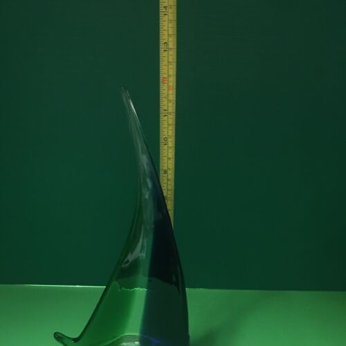 Barca a vela vintage in vetro artistico di Murano tema oceano nautico blu verde trasparente - Foto 4 di 12