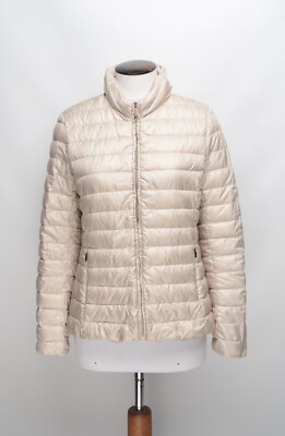MaxMara Weekend Urban Beige Light Padded Down Puffer Quilted Jacket UK 14 US 12