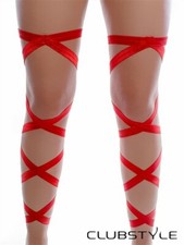 Clubstyle  Red Elastic Leg Wraps - Rave accessories - Dancewear - Made in USA