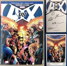 Avengers Vs X-Men Limited Signed Hardcover And Lithograph. Bendis Brubaker