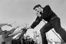 8x10 Print Elvis Presley on Stage Surrounded by a Torrent of Fans 1956 #EP56