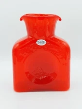 Blenko Limited Edition Maraschino Water Bottle Signed By The Owner John W Blenko