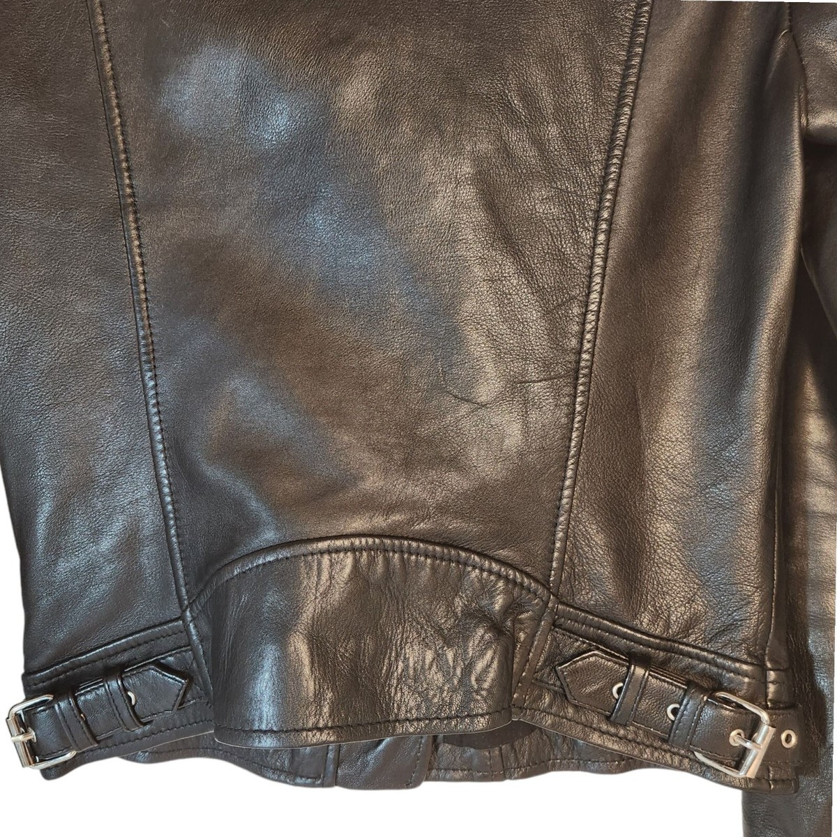 ZARA TRF Outerwear Black Lambskin Glove Leather Moto Jacket