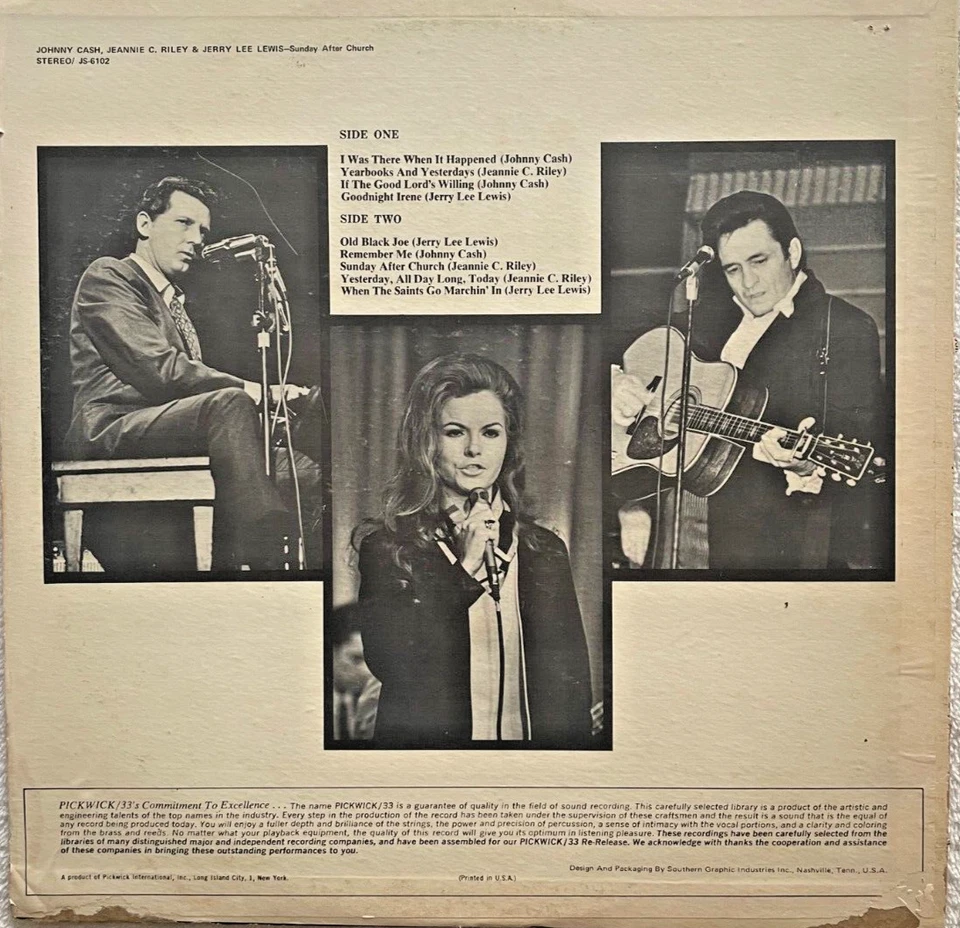 Sunday After Church - Jerry Lee Lewis, Johnny Cash - JS 6102 LP  Free Ship  USA - Image 2 of 4