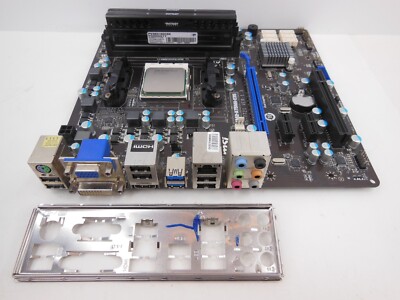 MSI FM2-A75MA-E35 FM2 Mobo + AMD A4-5300 3.4GHz CPU + 8GB DDR3 RAM Combo Tested