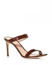 GIUSEPPE ZANOTTI D4904 Women's Croc-embossed Heel Brown Sandals Size 40 EU