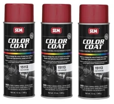 SEM COLOR COAT FIRETHORN RED Vinyl Spray Auto Paint Car SEM 15113 (3 Pack)