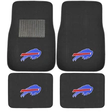 New 4pcs NFL Buffalo Bills Car Truck Front Rear Carpet Floor Mats Set