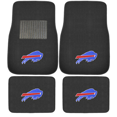 New 4pcs NFL Buffalo Bills Car Truck Front Rear Carpet Floor Mats Set