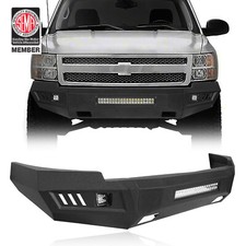 Heavy Duty Steel Front Bumper Wlight Fit 2007-2013 Chevy Silverado 1500 2nd Gen