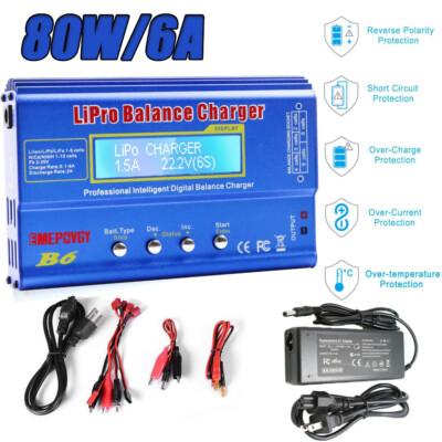 iMAX B6 80W Battery Charger Lipo NiMh Li-ion Ni-Cd Digital RC Balance Charger