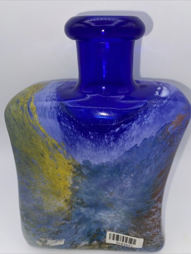 New Kjell Engman Kosta Boda Glass Joyous Bottle Decanter Stopper 89651 Blue VTG - Picture 11 of 18