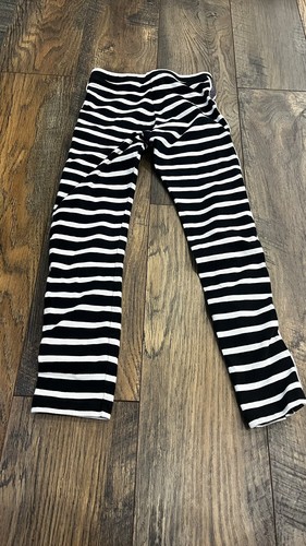 Crewcuts Girls Size 7 Striped Leggings Black White With Glitter Side Stripe - Picture 3 of 6