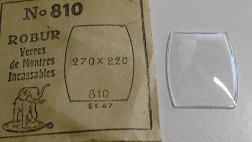 VERRE MONTRE RECTANGLE 8 X 13 mm HAUTEUR 2.85 mm BOMBER