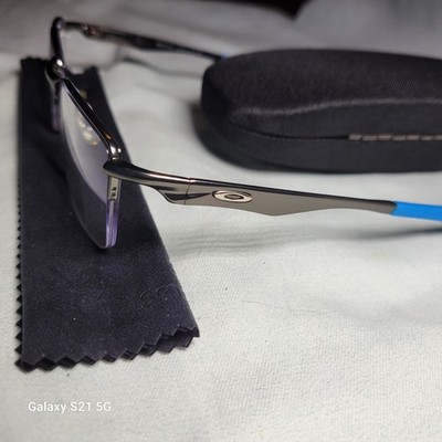 Oakley OX5042 Semi-Rimless Metal Eyeglass FRAMES ONLY 51-18-138 Custom Blue Tips