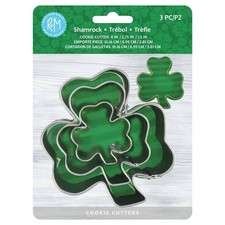 Shamrock Nested Cookie Cutters 3 pc Set Steel St. Patricks Day R M