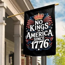 No Kings In America An ti Trum Flag, An ti Fascism Republican Flag