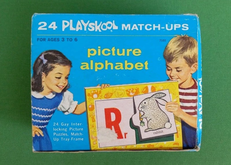 Playskool Picture Match Up 24 Picture Alphabet Vintage No. 7101 Ages 3-6 1964