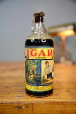 Antique Butcher Meat Cleaver Cure Glass Apothecary Bottle Juice Figaro Dallas TX