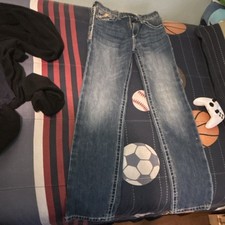 Wrangler Boys Size 14 Straight Blue Denim Jeans Regular Fit with Pockets