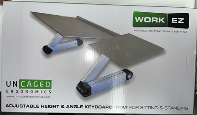 Adjustable Height Tilt Computer Keyboard Sit Stand Up Standing Riser Tray Holder