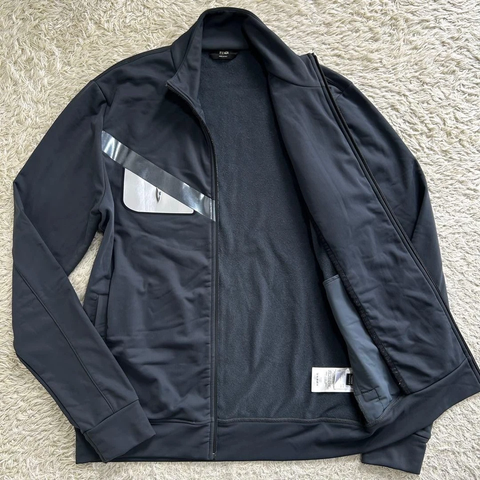 FENDI Monster Bakuzu Eye Track Nylon Jacket Dark Gray Size 50 XL Used From Japan - Image 2 of 4