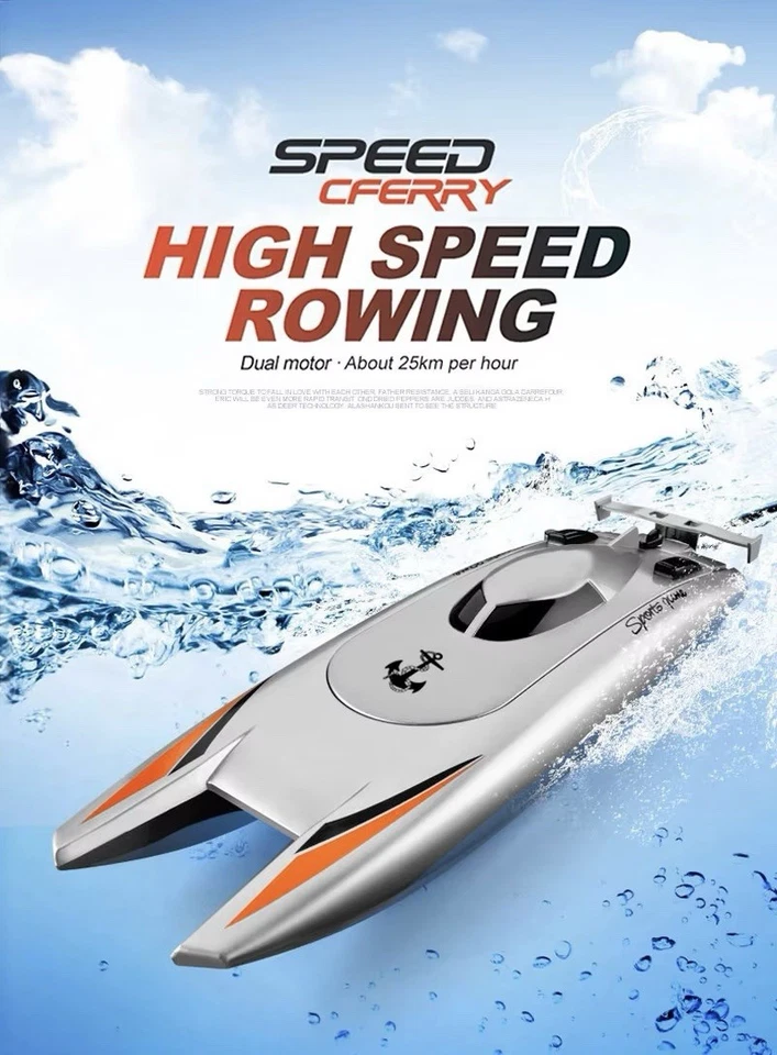 2.4G RC Barco de Carreras de Alta Velocidad Impermeable Control Remoto Lancha Rápida 30 Km/h Foto 3 de 4