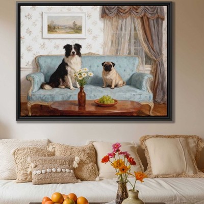 Border Collie Dog Art Canvas Print Living Room Decor Cozy Puppy Artwork Framed