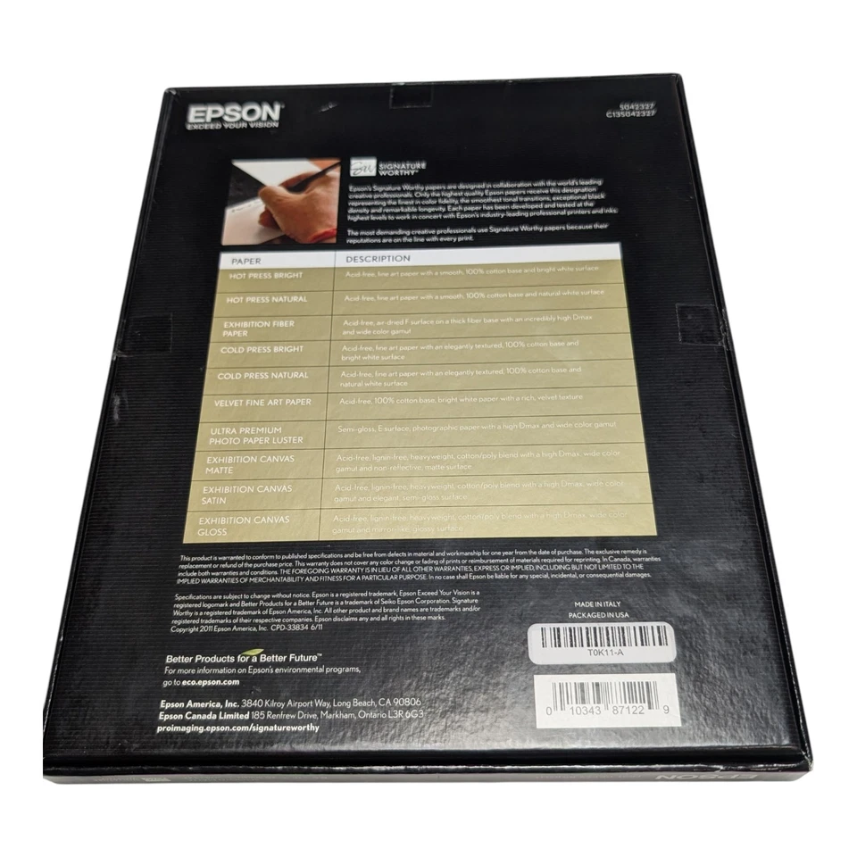 Epson Hot Press Bright Paper | 8.5 x 11" - 25 Sheets - Image 3 of 3