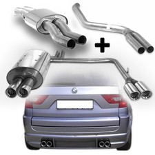 FOX Sportauspuffanlage ab Kat je 2x76mm für BMW X3 E83 ab 04 2.0l D  3.0l D