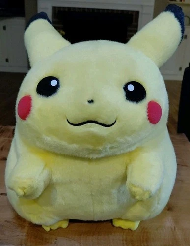 Pikachu Jumbo Chubby Plush Toy 16" Pokemon 1999 Hasbro Tomy Big VTG