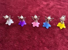Angel Charms, Set of 5 Assorted or Matching, Plastic, Metal, 5 Different Colors