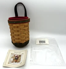 Longaberger Santa's Helper Basket with Protector and Paprika Fabric Liner 2002