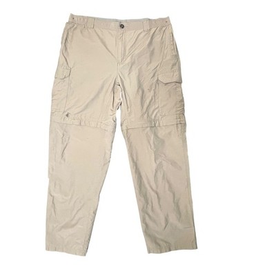 Columbia Sportswear Convertible Cargo Pants Hiking Beige Mens Large *Stains