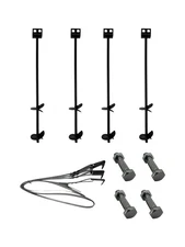 Mobile Home Anchor Kit with 4 Auger Anchors, Tie Down Straps, and Bolts