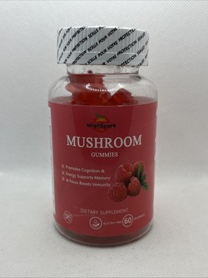 WishSpark Mushroom Gummies -Cognition, Memory, Focus, Energy, Immunity, exp 8/26