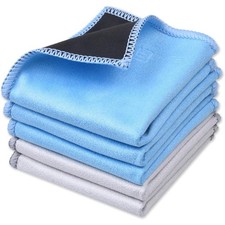 Microfiber Cleaning Cloths 5 Pack Double Sided for Screens Phone Laptop TV