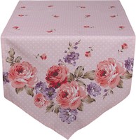 Clayre & Eef DTR65 TischläUfer Rosa, Flieder 50X160 Cm
