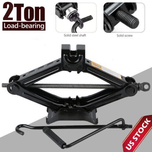 2 Ton Portable Scissor Jack Car Van Vehicles Stand Tire Wheel Lug Wrench Tool ! - Picture 1 of 10