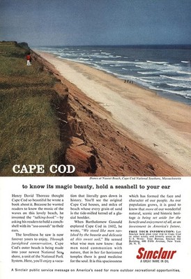 1962 Sinclair: Cape Cod Nauset Beach Vintage Print Ad