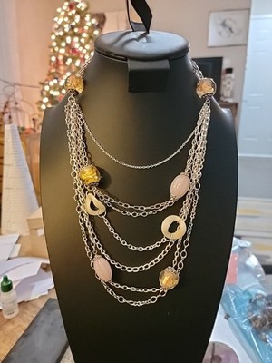 You And I Multistrand  Unique Steampunk Necklace Beachy Globes  Hippy  7 Chains