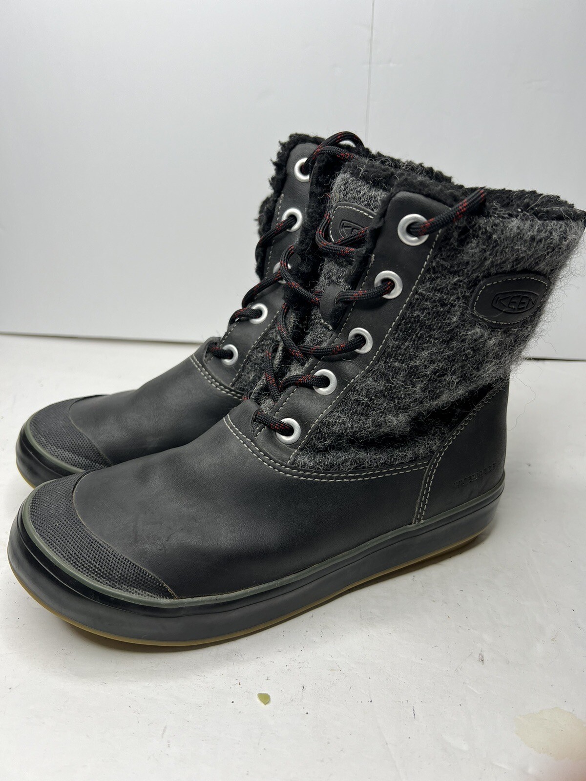 Stivaletti da donna Keen Elsa LL lana taglia 7 neri corvo impermeabili in ottime condizioni