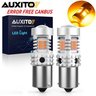USA 1156 7506 BA15S LED Canbus Turn Signal Light Bulbs Amber 3000K Error-Free A9
